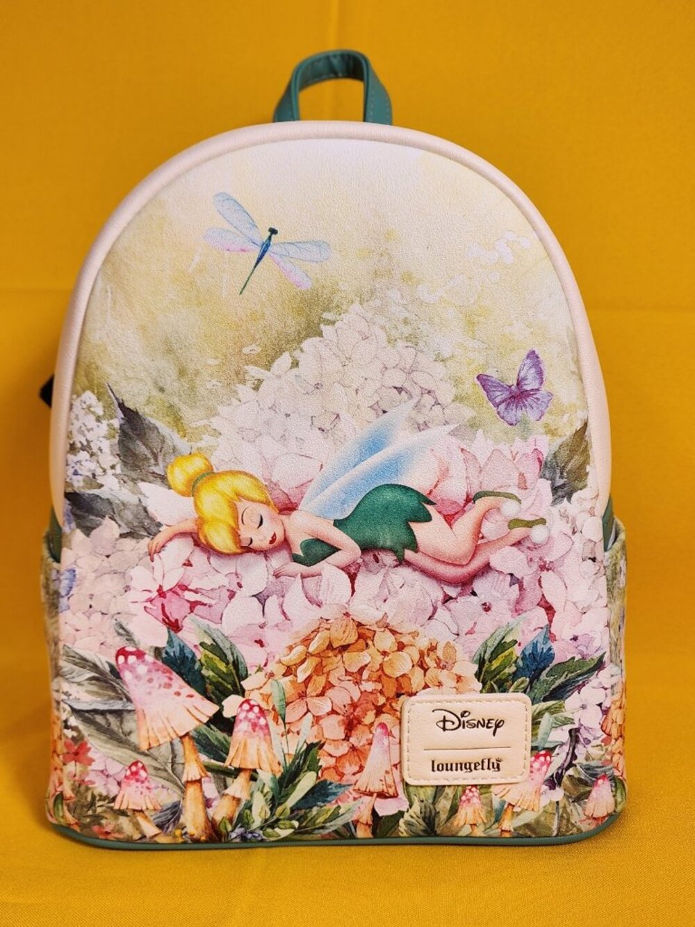 Loungefly Disney Peter Pan Tinker Bell Napping Sleeping Flowers Mini Backpack